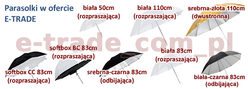 Parasolka fotograficzna biała 83 cm